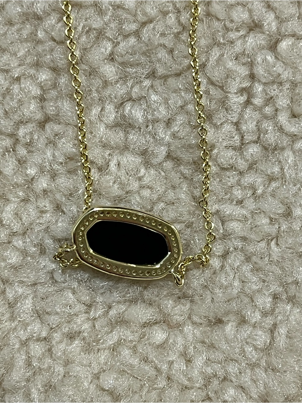 Kendra Scott Elisa Black Drusy Pave Pendant Necklace Gold Tone - Picture 3 of 4